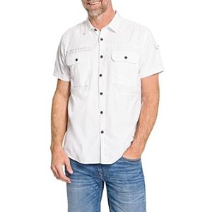 Pioneer Authentic Jeans overhemd van Ribstop, wit, XL