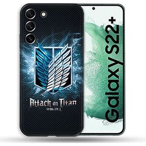 Beschermhoes voor Samsung Galaxy S22 Plus, Manga, Attack Titans, Zwart