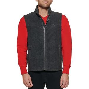 Tommy Hilfiger Polar Vest Fleece Vest voor heren, donkergrijs, M