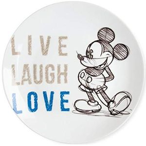 Egan Serveerschaal Mickey Live Laugh Love blauw, meerkleurig, klein