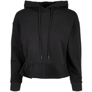 Urban Classics Organic Volants Hoody voor dames met capuchon, zwart, 3XL