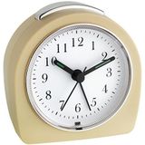 TFA Dostmann retro wekker analoog, 60.1021.09, stil uurwerk, alarm met sluimerfunctie, achtergrondverlichting, beige, (L) 87 x (B) 55 x (H) 90 mm