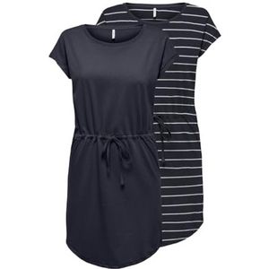 Only - Onlmay Life S/S Dress - Korte Jurk - Nachtblauw - 2 Pack