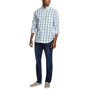 Nautica Mannen rimpelbestendig shirt met lange mouwen en knopen aan de voorkant, M