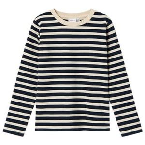 NAME IT Jongens Nkmrakarsten Ls Heavy Top Shirt met lange mouwen, Summer Sand/Stripes: donker saffier, 116