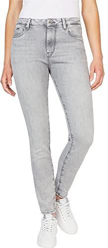 Pepe Jeans, Dames, Jeans, Grijs, Maat: W24 L30 Leer,