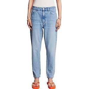 ESPRIT Jeans met hoge tailleband en rechte pijpen, 903/Blue Light Wash., 25