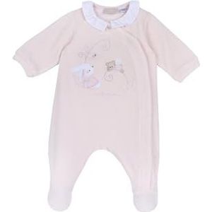 Chicco Romper van warme stof, met opening aan de voorkant, ideaal voor lente, herfst en winter, uniseks, Roze, 9 Maanden