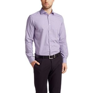 ESPRIT Collection Heren business hemd Slim Fit, geruit 123EO2F003, Violett (551 Byzantinum Purple), S