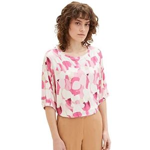 TOM TAILOR Dames 1036792 T-shirt, 31803 Roze Shapes Design, XL, 31803 - Pink Shapes Design, XL