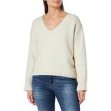 PIECES - NANCY - Trui - Crème - Gerecycled Materiaal - V-hals