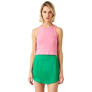 Koton Tanktop voor dames, ronde hals, geribbeld, roze (250), S
