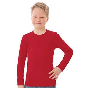 TRIGEMA 302501 T-shirt met lange mouwen voor jongens van katoen, rood (kers 036), 92 cm