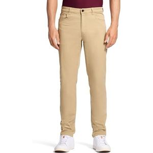 Izod Heren Saltwater Straight Fit Five Pocket Pant Casual, Cederhout Khaki, 32W x 32L