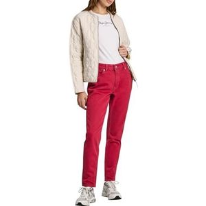 Pepe Jeans Dames Tapered Jeans Hw Pl204591, Jeans, Rood, 31W/30L, Rood (verbrand rood), 31W / 30L