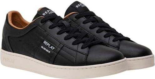 Replay Heren Smash PRO LAVY Sneaker, 003 zwart, 44 EU, 003 Black, 44 EU