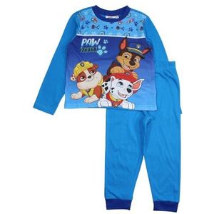 Paw Patrol pyjama van katoen, comfortabele en stijlvolle outfit voor jongens, perfect voor de nacht, Blauw, 3 Jaren