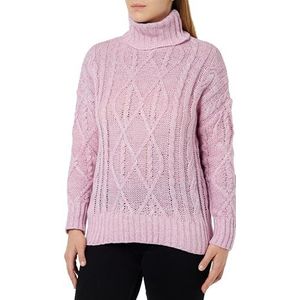 sookie Dames coltrui, trendy gestructureerde pullover polyester PINK ROZE maat XL/XXL, roze., XL