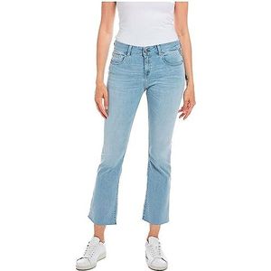 Replay Faaby Flare Crop Jeans voor dames, 011 Super Light Blue, 24W x 26L