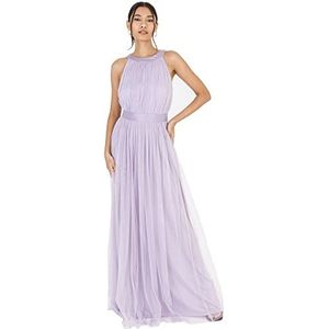 Anaya with Love Maxi-jurk voor dames en heren, lange mouwloze jurk met riem, A-lijn, avondjurk, bal, bal, bruiloft, gast bruidsmeisje, Stoffige Lila, 54