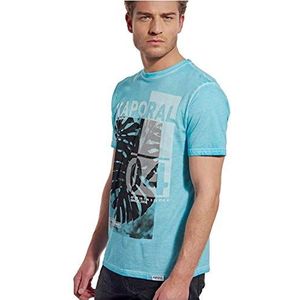 Kaporal T-shirt, korte mouwen, bedrukt, van 100% katoen, rechte snit, Teano – heren - blauw - L