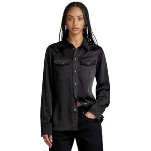 Slim Shirt ls wmn, Zwart (Dk Black D24229-d414-6484), S