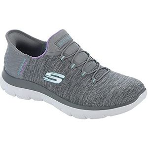 Skechers Dames Handsfree Slip Ins Summits Dazzling Haze Sneaker, Grijs Mint, 38 EU breed, grijs mint, 38 EU Breed