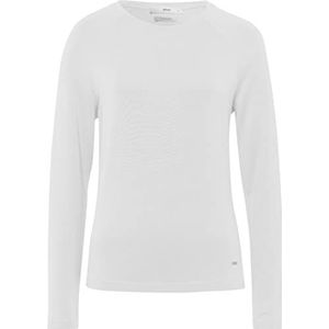 BRAX Dames Style Carina eenvoudig shirt met lange mouwen in thermische kwaliteit sweatshirt, offwhite, 42