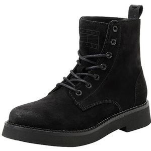 Tommy Hilfiger Dames Tjw Lace Up Boot Suede Mid, Zwart, 37 EU