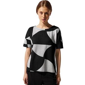 Street One Dames shirt met korte mouwen bedrukt, zwart, 46