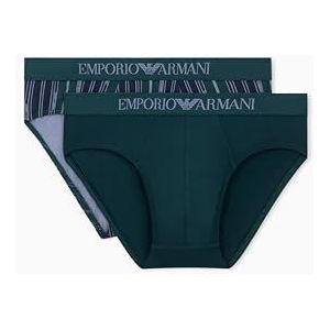 EMPORIO ARMANI Heren Classic Pattern Mix 2-Pack Brief, Groen, XXL, Groen, XXL