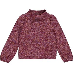 Müsli by Green Cotton Petit Blossom Puff Sweatshirt, Fig/Boysenberry/Berry Red, 104 cm