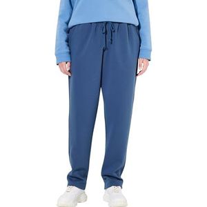 Ulla Popken Sweatbroek voor dames, knuffelzachte binnenkant, elastische tailleband, inktblauw, 32W / 32L