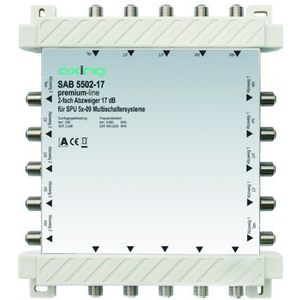 Axing SAB 5502-17 17 dB 5-in-2 x 5 2-weg kraan voor satelliet Multiswitch (5-2200 MHz) wit