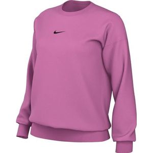 Nike Dames Top W NSW Phnx FLC Os Crew, Playful Pink/Black, DQ5733-675, 2XS-S