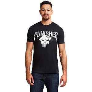 Marvel Mannen Punisher Text T-shirt, Zwart, S