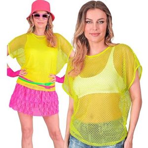 W WIDMANN MILANO Party Fashion - Dames Mesh Top Korte Mouw Mesh T-Shirt Festival Carnaval