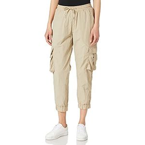 Urban Classics Dames broek dames hoge taille crinkle nylon cargo-broek voor vrouwen met opgestikte zakken in vele kleuren, maten XS - 5XL, Concrete, 3XL