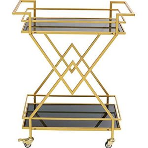 Kare Design serveerwagen Pyramids, accessoire, rolbaar, glas, zwart/goud, hoogte 79cm