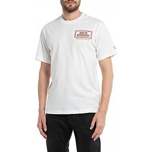 Replay T-shirt voor heren, Natuurlijk wit 011, XL