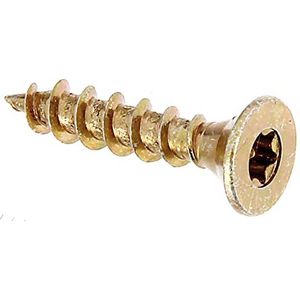 Alberts 338756 Maxi-Fix houtschroef | zonder bit, in ophangdoos | geel gegalvaniseerd | Ø5 x 25 mm | Set van 16