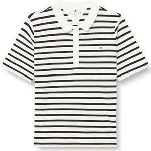 Tommy Hilfiger Dames CRV 1985 Reg Pique STP Polo Ss S/S polo's, wit, 48, Bretonse Ecru/Woestijnhemel, 48