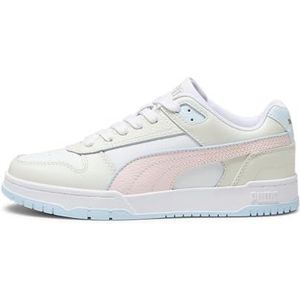 PUMA Rbd Game Laag uniseks-volwassene Sneaker Laag-Top, Puma Wit Frosty Roze Vapor Grijs Icy Blue Gold, 45 EU