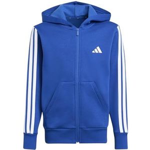 Royal Blue/White - Sweater - Sportief - Ritssluiting - Regular Fit - 55% Katoen