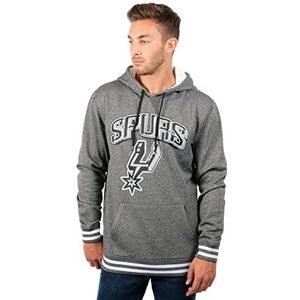 NBA San Antonio Spurs Men's Fleece Hoodie Pullover Sweatshirt Rib Stripe, Medium, Charcoal