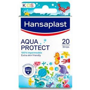 Hansaplast Aqua Protect Wondpleisters voor kinderen, waterdichte wondpleisters, anti-aanbaklaag, ademend, flexibel en transparant, 20 stuks
