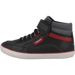 Geox Jongens J Gisli Boy Sneakers, zwart-rood, 25 EU
