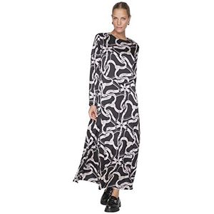 TRENDYOL Frau Modest Maxi Shift Relaxed Fit Geweven Jurk, zwart, 40