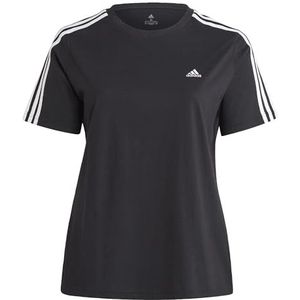 adidas Essentials Slim 3-Stripes (Plus Size) T-shirt met korte mouwen voor dames