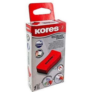 Kores - Rode magnetische whiteboardspons voor school, kantoor en thuis, droog vegen, lichtgewicht en ergonomische vorm, 100 x 70 x 20 mm, 1 stuks verpakking